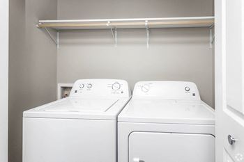 a washer and dryer in a laundry room at Beal Townhomes, South Dakota